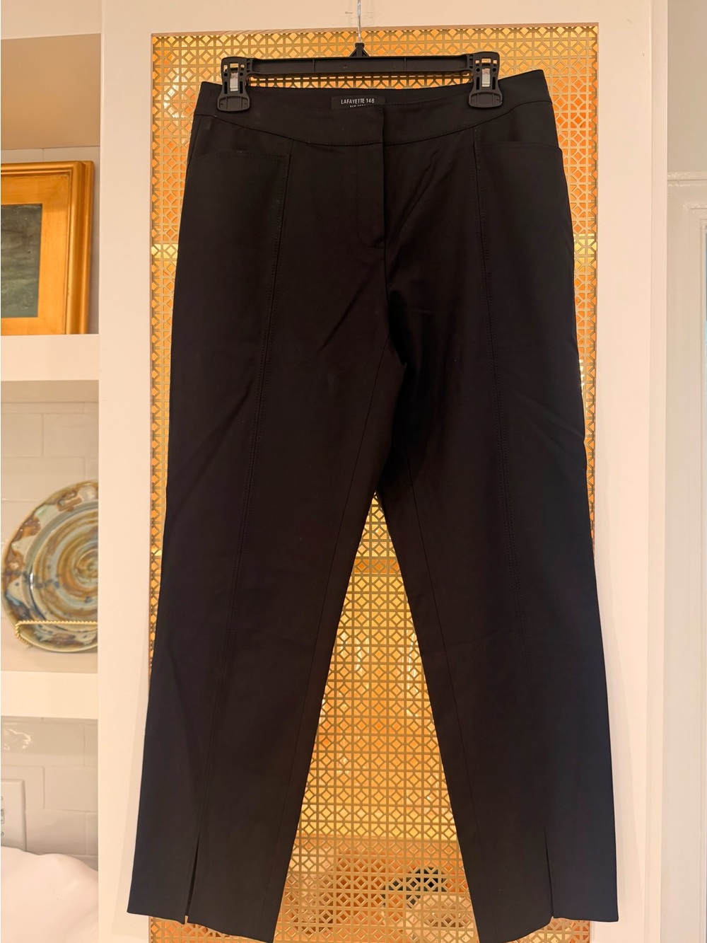 Lafayette 148 New York Black Cropped Seam-Front Pants! Size 2 EUC!